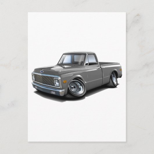 1970-72 Chevy C10 Gray Truck Postkarte (Vorderseite)
