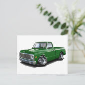 1970-72 Chevy C10 Green Truck Postkarte (Stehend Vorderseite)