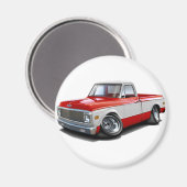1970-72 Chevy C10 Red-White Truck Magnet (Vorderseite/Rückseite)