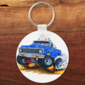 1970-72 Chevy CK1500 Blauer Lkw Schlüsselanhänger (Vorderseite)