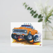 1970-72 Chevy CK1500 Orange Truck Postkarte (Stehend Vorderseite)