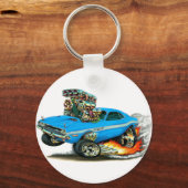 1970-72 Dodge Challenger Lt Blue Car Schlüsselanhänger (Vorderseite)