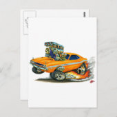 1970-72 Dodge Challenger Orange Car Postkarte (Vorne/Hinten)