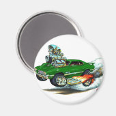 1970-72 Olds Cutlass 442 Green Car Magnet (Vorderseite/Rückseite)