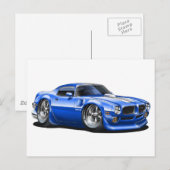 1970/72 Trans Am Blue Car Postkarte (Vorne/Hinten)