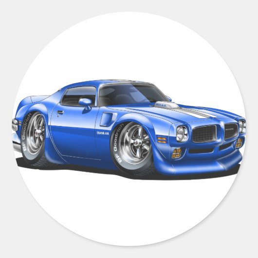 1970/72 Trans Am Blue Car Runder Aufkleber (Vorderseite)