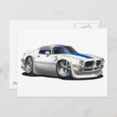 1970/72 Trans Am White Car Postkarte (Vorne/Hinten)