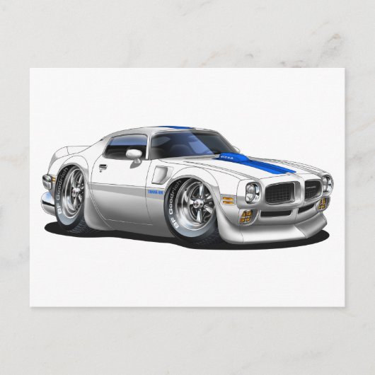 1970/72 Trans Am White Car Postkarte (Vorderseite)