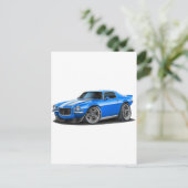 1970-73 Camaro Blu/Wht Car Postkarte (Stehend Vorderseite)