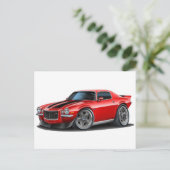 1970-73 Camaro Red/Blk Postkarte (Stehend Vorderseite)