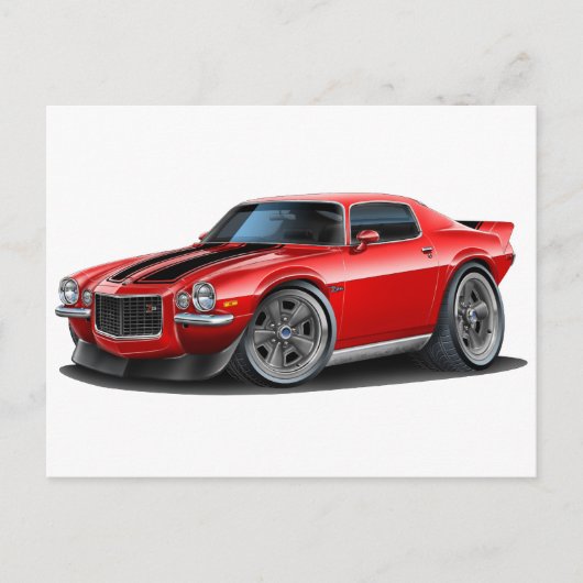 1970-73 Camaro Red/Blk Postkarte (Vorderseite)