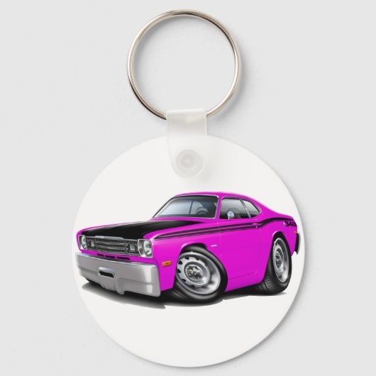 1970-74 Duster 340 Pink Car Schlüsselanhänger (Vorderseite)