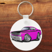1970-74 Duster 340 Pink Car Schlüsselanhänger (Vorderseite)