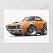 1970 AMX Orange Car Postkarte (Vorderseite)
