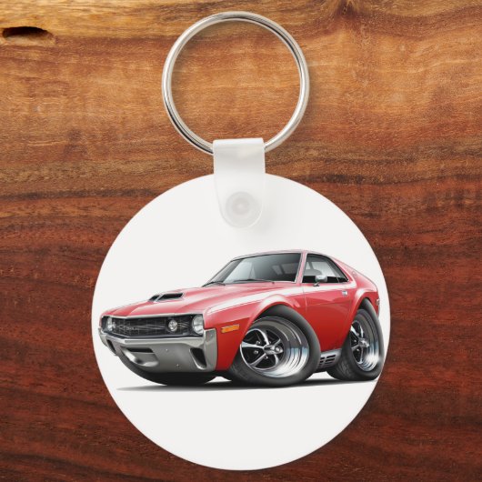 1970 AMX Red-White Car Schlüsselanhänger (Vorderseite)
