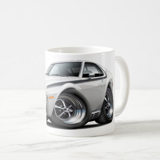 1970 AMX Weiß-Schwarzes Auto Kaffeetasse (VorderseiteRechts)