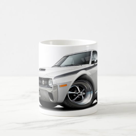 1970 AMX Weiß-Schwarzes Auto Kaffeetasse (Mittel)