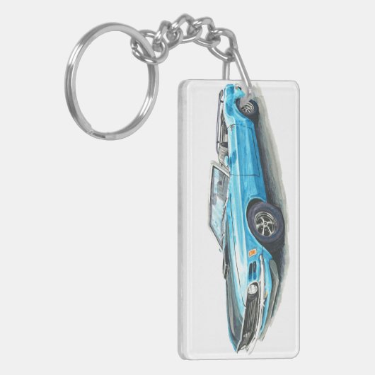 1970 Blue Mustang Schlüsselanhänger (Vorderseite links)