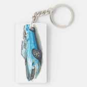 1970 Blue Mustang Schlüsselanhänger (Rückseite)