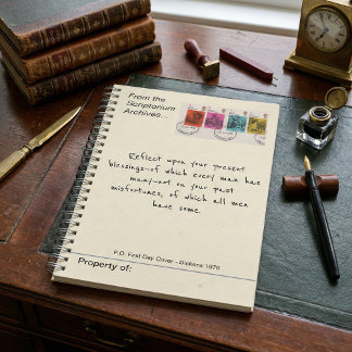 1970 Charles Dickens Antique Postage Stamp Notizblock