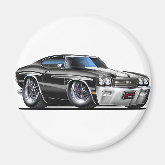 1970 Chevelle Black-White Car Magnet (Vorne)