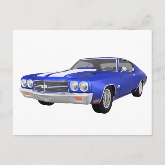 1970 Chevelle SS: Blau: Postkarte (Vorderseite)