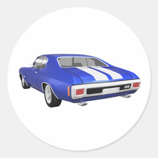 1970 Chevelle SS: Blue Finish: Runder Aufkleber (Vorderseite)