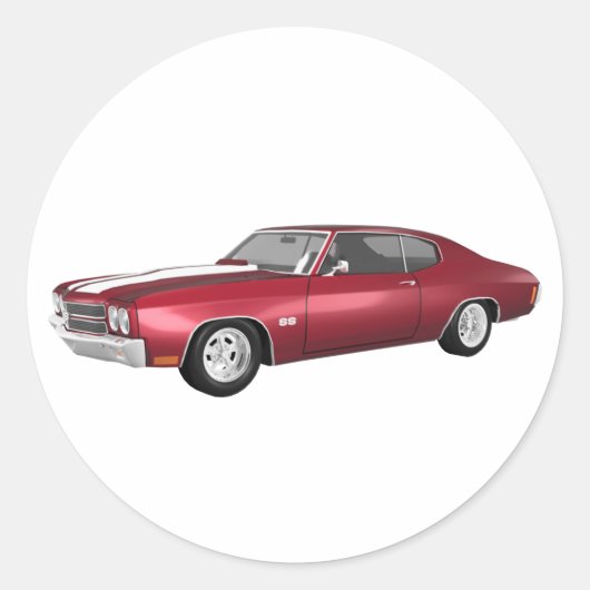 1970 Chevelle SS: Candy Apple Finish: Runder Aufkleber (Vorderseite)