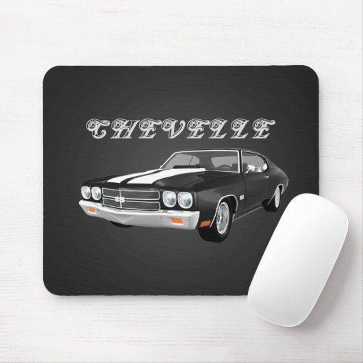 1970 Chevelle SS: Schwarzes Finish: Mousepad (Mit Mouse)