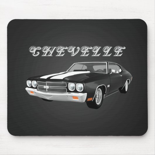 1970 Chevelle SS: Schwarzes Finish: Mousepad (Vorne)