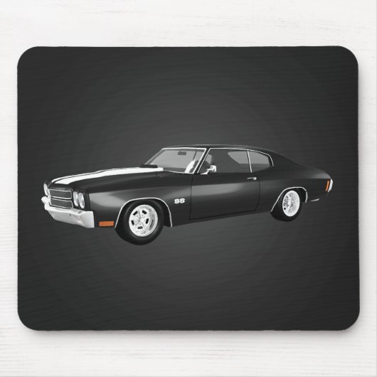 1970 Chevelle SS: Schwarzes Finish: Mousepad (Vorne)