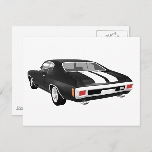 1970 Chevelle SS: Schwarzes Finish: Postkarte (Vorne/Hinten)