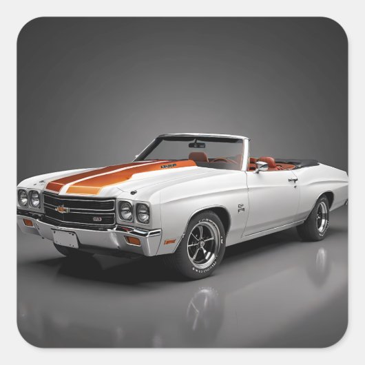 1970 Chevy Chevelle SS Convertible Quadratischer Aufkleber (Vorderseite)