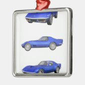 1970 Corvette: Blue Finish: Silbernes Ornament (Links)