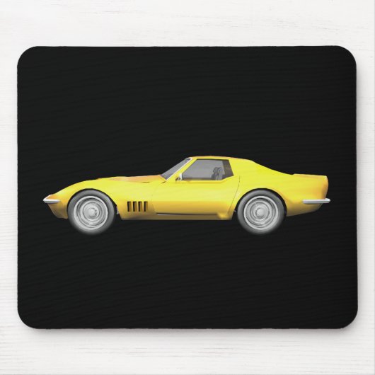 1970 Corvette Sportwagen: Gelb fertig Mousepad (Vorne)