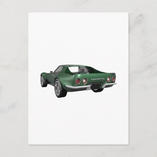 1970 Corvette Sportwagen: Green Finish Postkarte (Vorderseite)