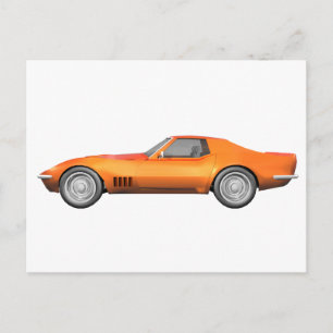 1970 Corvette Sportwagen: Orange Fertig: Postkarte