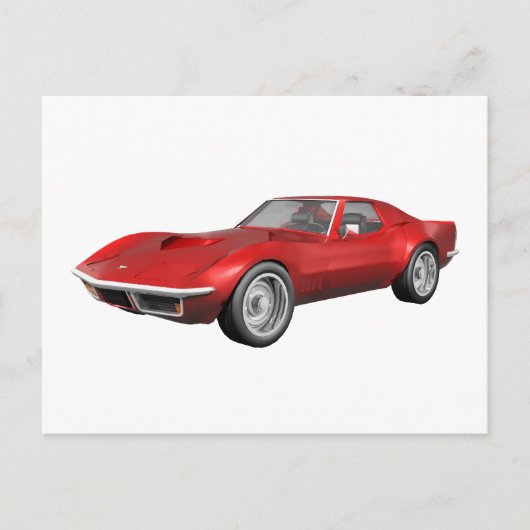 1970 Corvette Sportwagen: Red Finish Postkarte (Vorderseite)