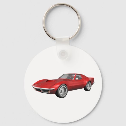 1970 Corvette Sportwagen: Red Finish Schlüsselanhänger (Vorderseite)