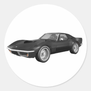 1970 Corvette Sportwagen: Schwarze Finish Runder Aufkleber