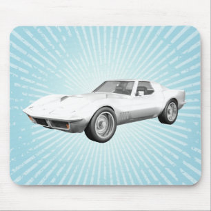 1970 Corvette Sportwagen: Weißes Finish: Mousepad