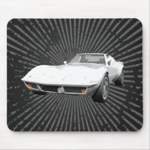 1970 Corvette Sportwagen: Weißes Finish: Mousepad