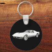 1970 Corvette Sportwagen: Weißes Finish Schlüsselanhänger (Vorderseite)