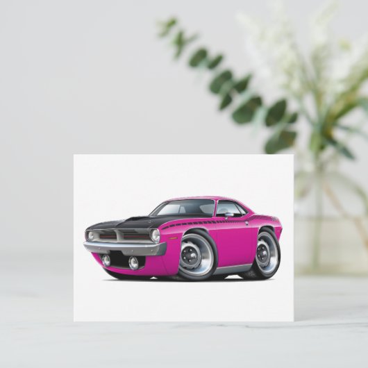 1970 Cuda AAR Pink Car Postkarte (Stehend Vorderseite)