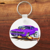 1970 Cuda Lila Car Schlüsselanhänger (Vorderseite)