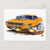 1970 Cuda Orange Car Postkarte (Vorderseite)