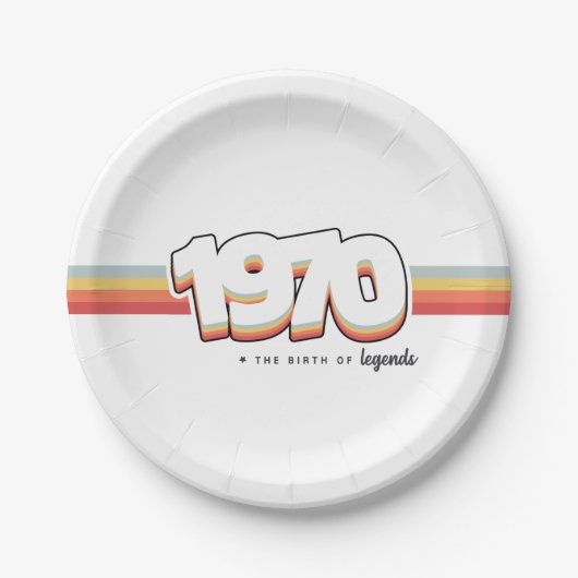 1970 Die Geburt von Legenden Pappteller (Vorderseite)