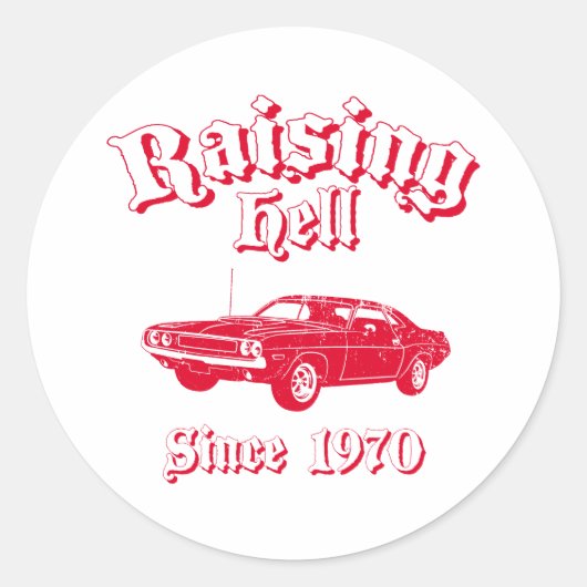 1970 Dodge Hemi Challenger Runder Aufkleber (Vorderseite)