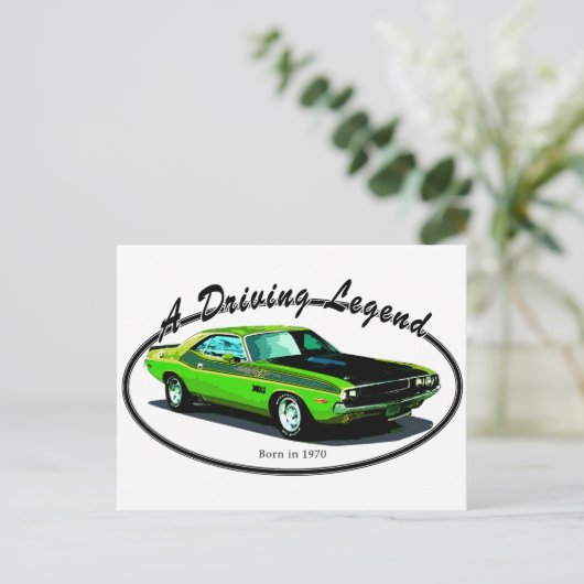 1970 Dodge-Herausforderer Postkarte (Stehend Vorderseite)