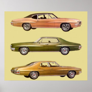 1970 drei Muskelwagen Poster